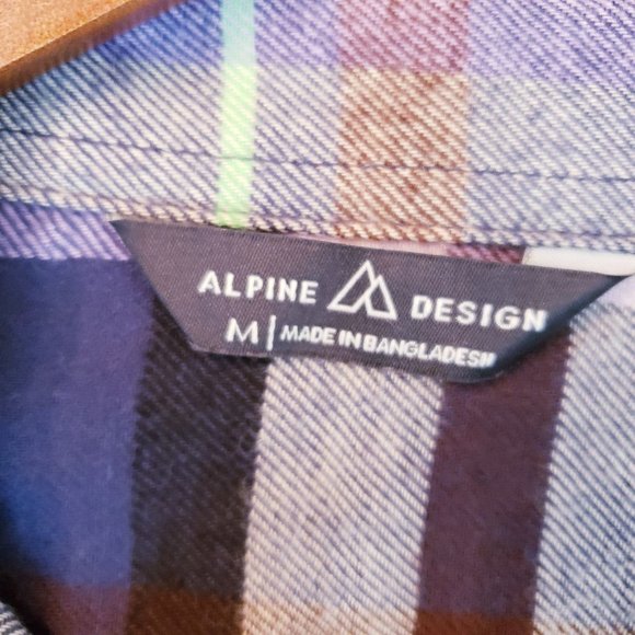 Alpine Design Button Down Flannel Shirt Medium Multicolor Plaid - Picture 13 of 15